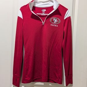 NFL 49ers Red and White Long Sleeve Tee